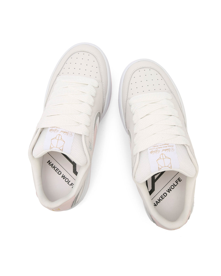 Ambition Cow Leather & Mesh White/Pink