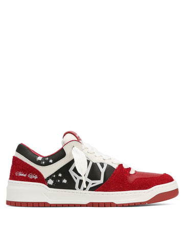 CM-00 Black/White Leather / Hairy Red Suede Combo