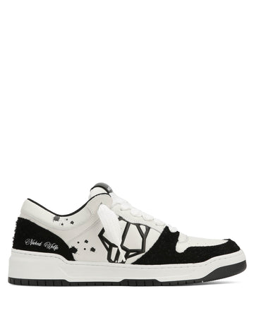 CM-00 White Leather / Hairy Black Suede Combo