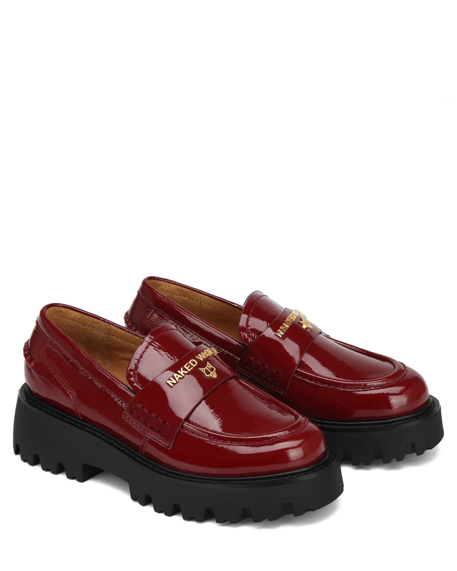 Flawed Burgundy Crinkle Patent Leather