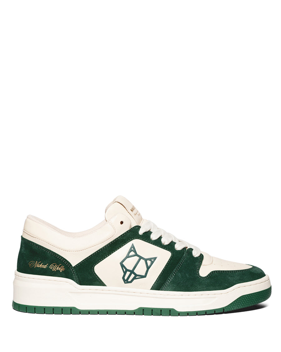 CM-01 Bone Leather / Green Cow Suede Combo